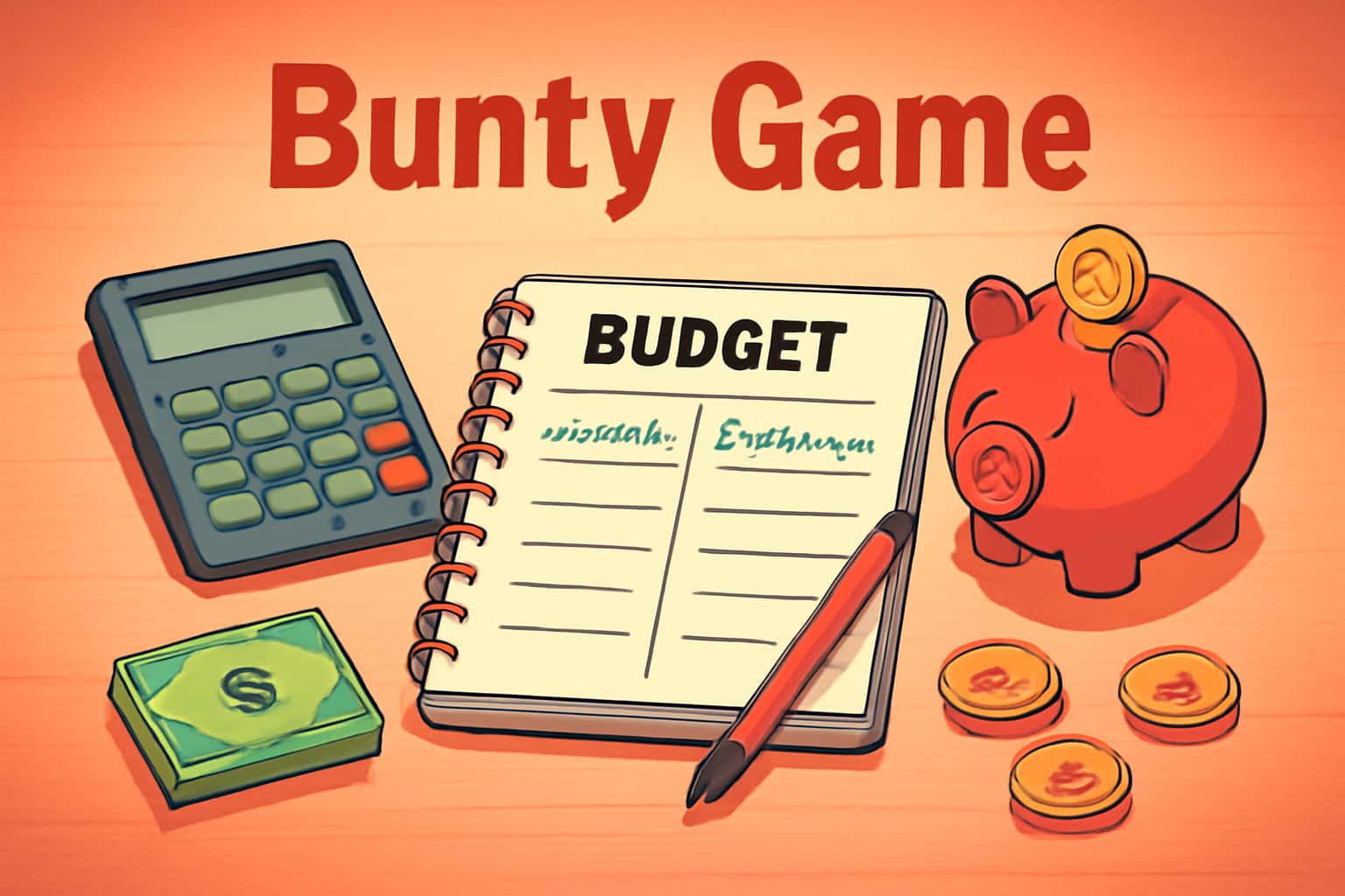 A professional scene illustrating budgeting principles for Bunty Game with clear text.
