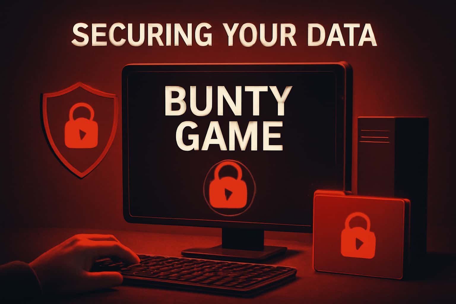 A high-tech visualization emphasizing data security in Bunty Game.