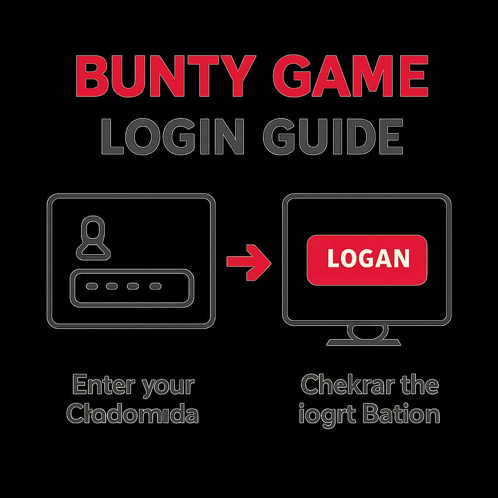 An illustration depicting the login process for Bunty Game.