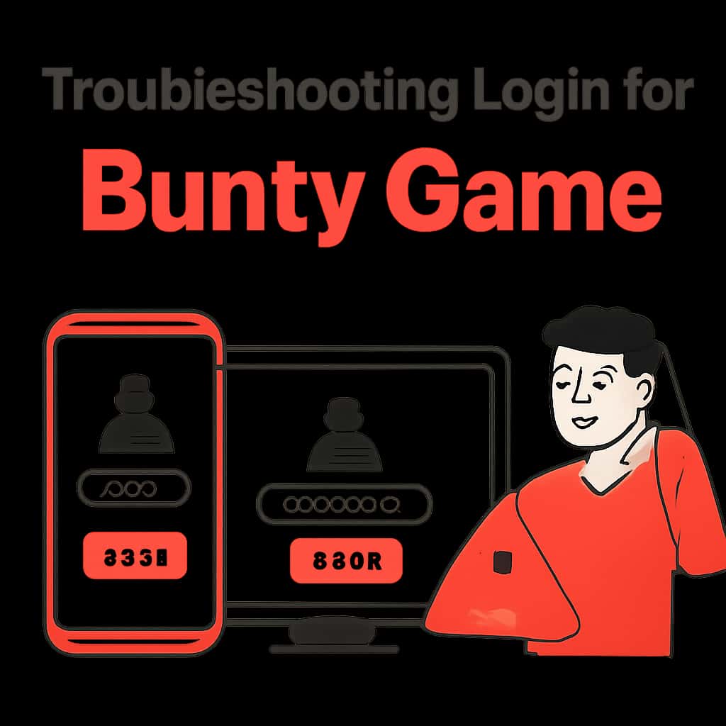 An educational diagram illustrating common login issues for Bunty Game.