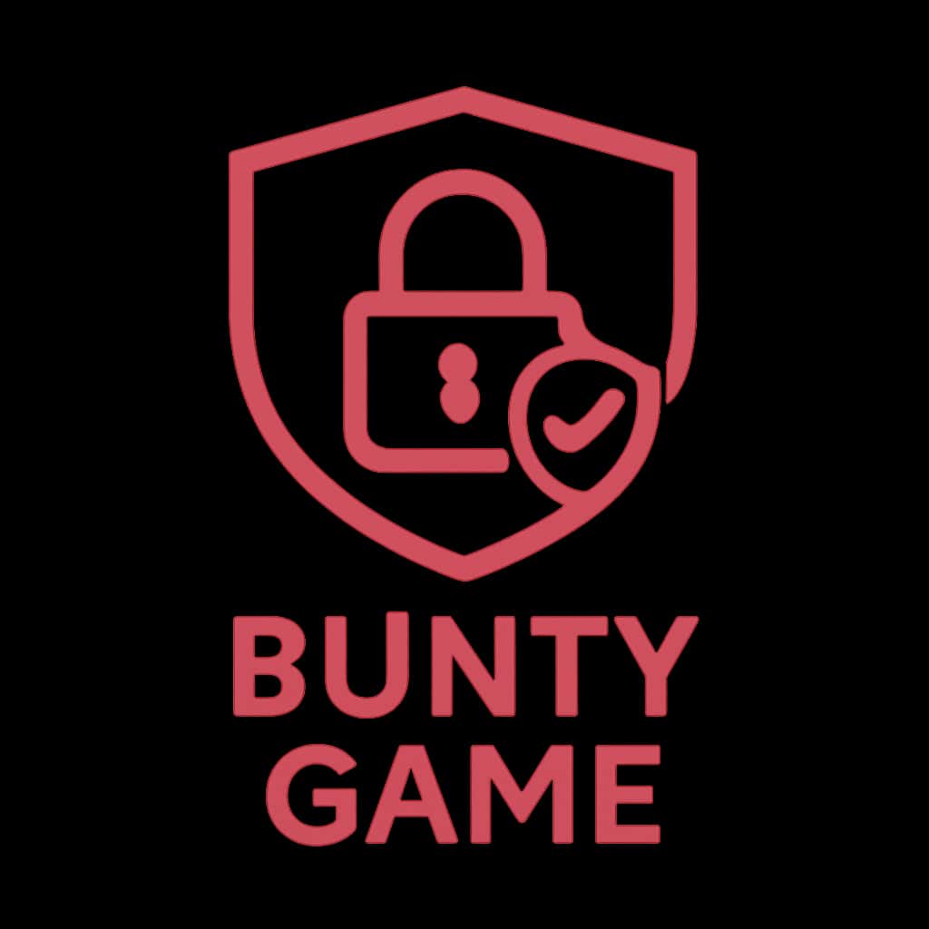 A professional badge depicting security guidance for Bunty Game.