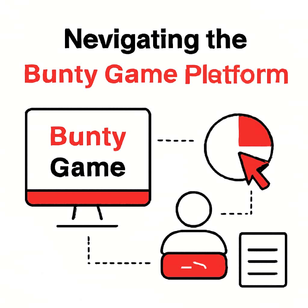 An educational illustration on navigating the Bunty Game Platform, highlighting the text 'Bunty Game'.